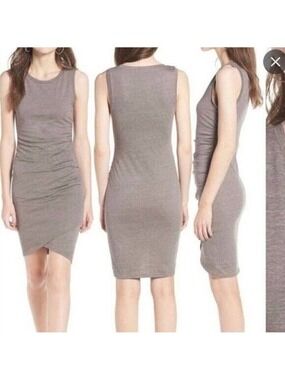 LEITH bodycon ruched tank dress BNWOT sz Medium tulip hem